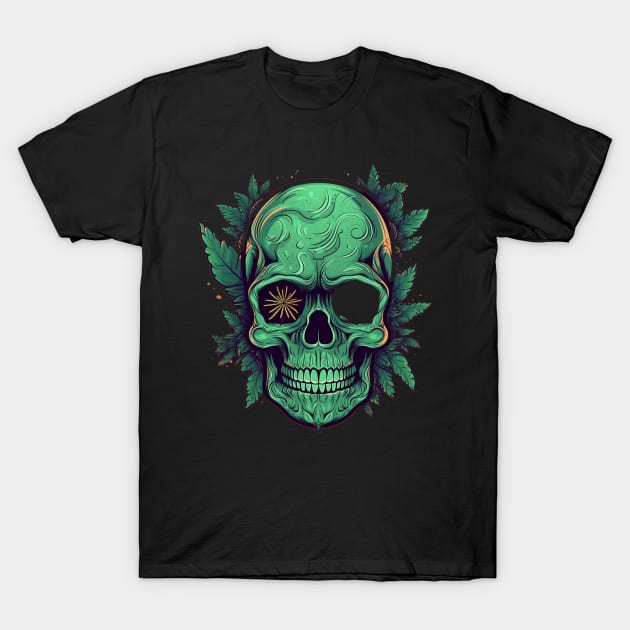 Cannabis  Sugar Skull T-Shirt by FrogandFog